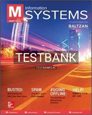 Test Bank for M Information Systems 4th Edition by Baltzan
