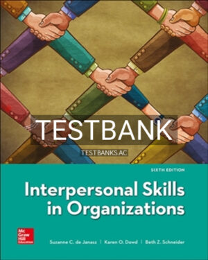 Test Bank for Interpersonal Skills in Organizations 6th Edition by Janasz