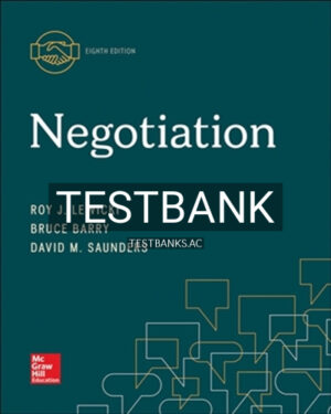 Test Bank for Negotiation 8th Edition by Lewicki