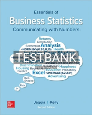 Test Bank for Essentials of Business Statistics 2nd Edition by Jaggia