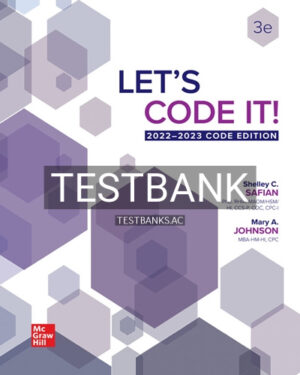 Test Bank for Lets Code It! 2022 2023 Code Edition 3rd Edition by Safian