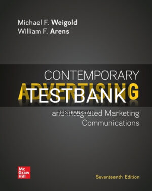 Test Bank for Contemporary Advertising 17th Edition by Weigold