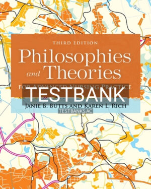 Test Bank for Philosophies and Theories for Advanced Nursing Practice 3rd Edition by Butts