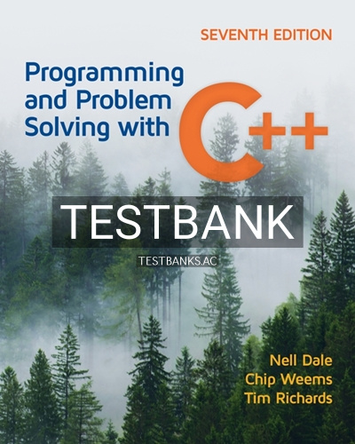 9781284157321-TEST-BANK Test Bank for Programming and Problem Solving with C 7th Edition by Dale