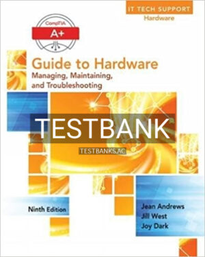 Test Bank for A+ Guide to Hardware 9th Edition by Andrews