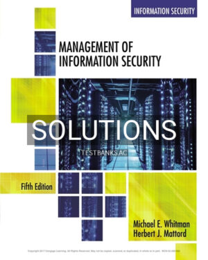 Solutions for Management of Information Security 5th Edition by Whitman