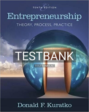 Test Bank for Entrepreneurship Theory Process and Practice 10th Edition by Kuratko