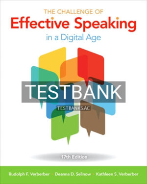 Test Bank for Challenge of Effective Speaking 17th Edition by Verderber