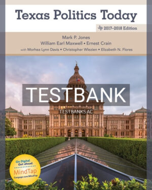 Test Bank for Texas Politics Today 2017 2018 18th Edition by Jones
