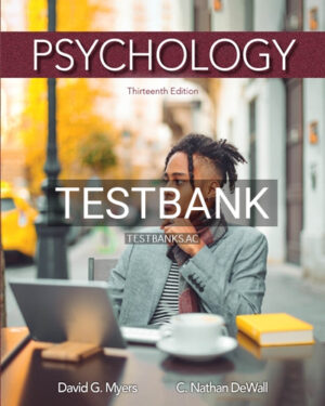 Test Bank for Psychology 13th Edition by Myers