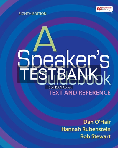 9781319201739-TEST-BANK Test Bank for Speakers Guidebook 8th Edition by Ohair