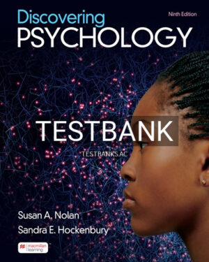 Test Bank for Discovering Psychology 9th Edition by Nolan