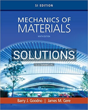 Solutions for Mechanics of Materials SI Edition 9th Edition by Goodno