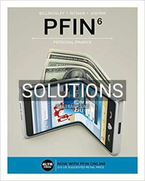 Solutions for PFIN 6th Edition by Billingsley