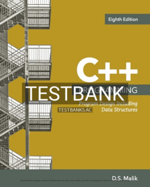 Test Bank for C Programming Program Design Including Data Structures 8th Edition by Malik