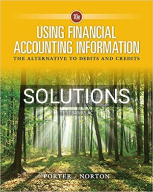 Solutions for Using Financial Accounting Information The Alternative to Debits and Credits 10th Edition by Porter