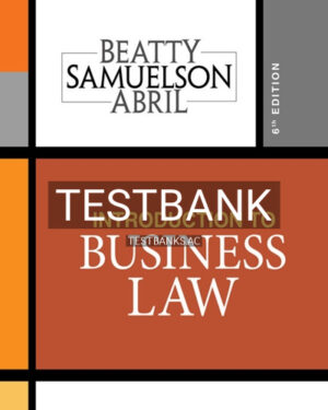 Test Bank for Introduction to Business Law 6th Edition by Beatty