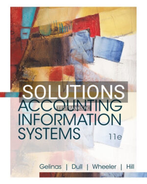 Solutions for Accounting Information Systems 11th Edition by Gelinas