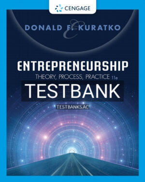 Test Bank for Entrepreneurship Theory Process Practice 11th Edition by Kuratko