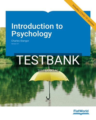 9781453336014-TEST-BANK Test Bank for Introduction to Psychology 3 1 3rd Edition by Stangor