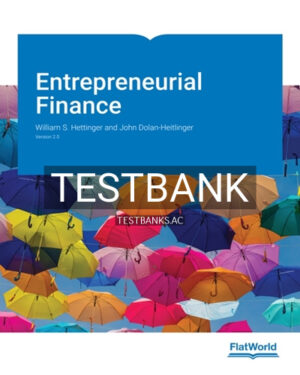 Test Bank for Entrepreneurial Finance Version 2 2nd Edition by Hettinger