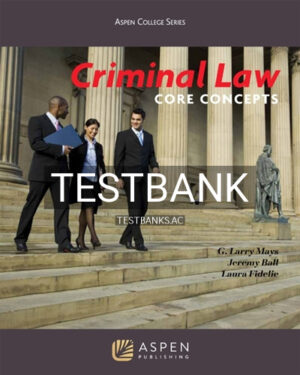 Test Bank for Criminal Law 1st Edition by Mays