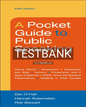 Test Bank for Pocket Guide to Public Speaking 5th Edition by OHair