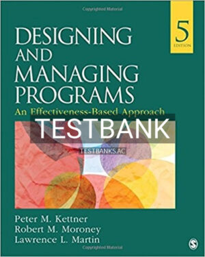 Test Bank for Designing and Managing Programs An Effectiveness Based Approach 5th Edition by Kettner