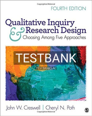 Test Bank for Qualitative Inquiry and Research Design Choosing Among Five Approaches 4th Edition by Creswell