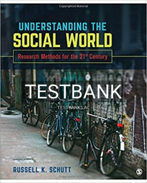 Test Bank for Understanding the Social World Research Methods for the 21st Century 1st Edition by Schutt