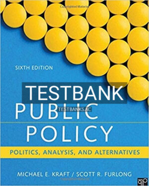 Test Bank for Public Policy Politics Analysis and Alternatives 6th Edition by Kraft