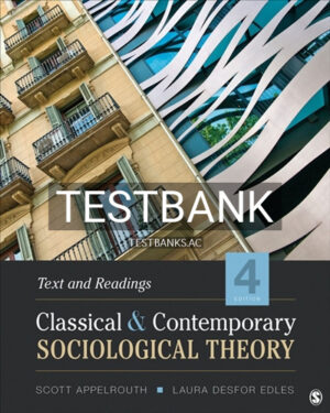 Test Bank for Classical and Contemporary Sociological Theory 4th Edition by Appelrouth