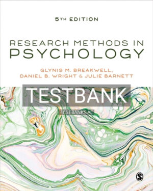 Test Bank for Research Methods in Psychology 5th Edition by Breakwell
