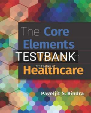 Test Bank for The Core Elements of Value in Healthcare 1st Edition by Bindra