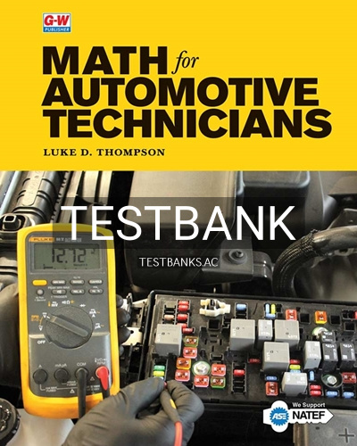9781635632224-TEST-BANK Test Bank for Math for Automotive Technicians 1st Edition by Thompson
