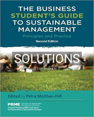 Solutions for Business Student s Guide to Sustainable Management Principles and Practice 2nd Edition by Molthan Hill