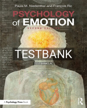 Test Bank for Psychology of Emotion 2nd Edition by Niedenthal