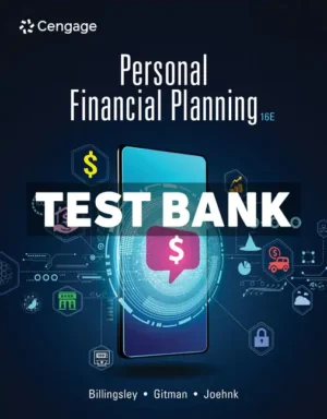 Personal Financial Planning 16th Edition Billingsley Test Bank
