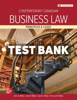 Contemporary Canadian Business Law 13th Canadian Edition Willes Test Bank