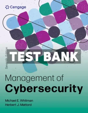 Management of Cybersecurity 7th Edition Whitman Test Bank