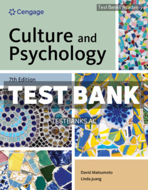 Culture and Psychology 7th Matsumoto Test Bank