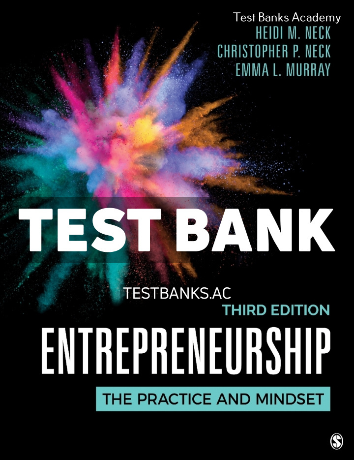 9781071884874-TEST-BANK Entrepreneurship 3rd Neck Test Bank