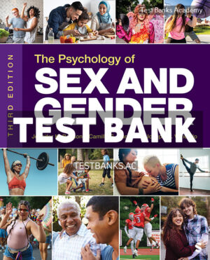 Psychology of Sex and Gender 3rd Bosson Test Bank