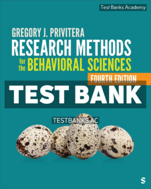 Research Methods for the Behavioral Sciences 4th Privitera Test Bank