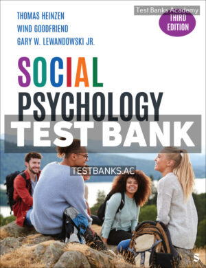 Social Psychology 3rd Heinzen Test Bank