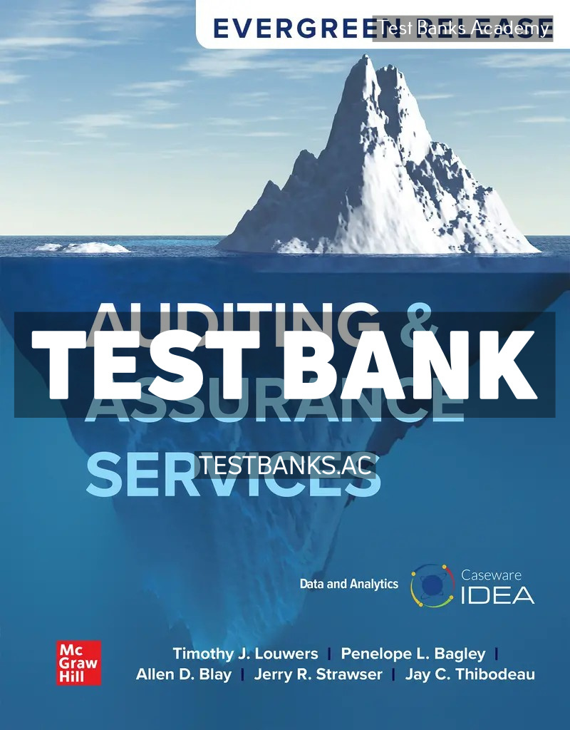 9781264869879-TEST-BANK Auditing & Assurance Services 2026 Release 1st Louwers Test Bank