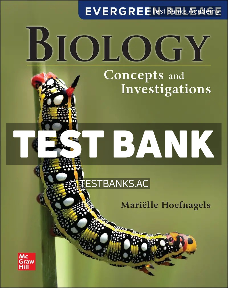 9781265340186-TEST-BANK Biology - Concepts and Investigations 2024 Release 1st Hoefnagels Test Bank