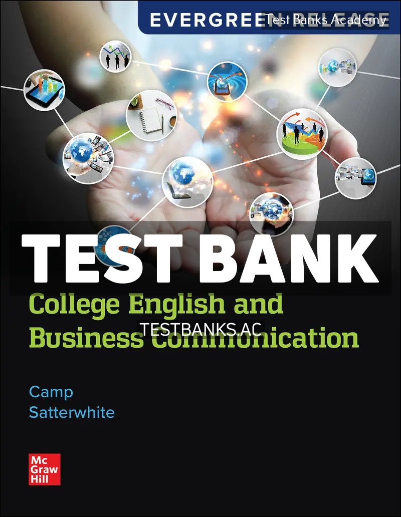 9781265787356-TEST-BANK College English and Business Communication 2025 Release 1st Camp Test Bank