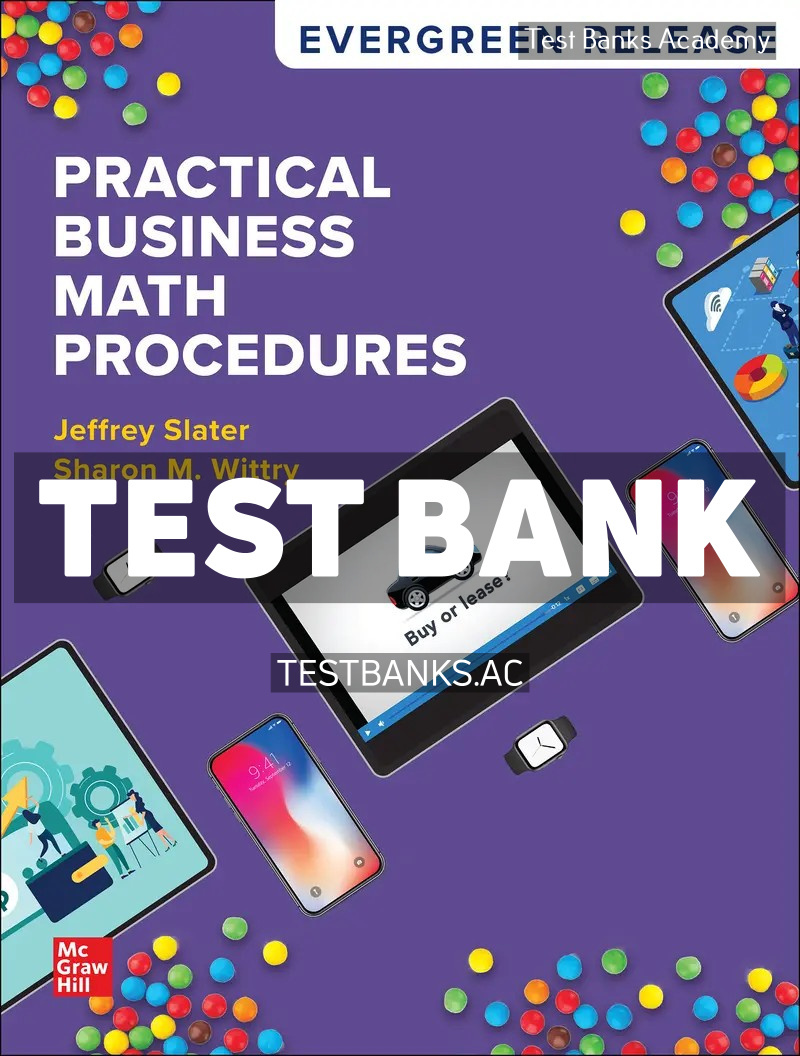 9781266015526-TEST-BANK Practical Business Math Procedures 2025 Release 1st Slater Test Bank