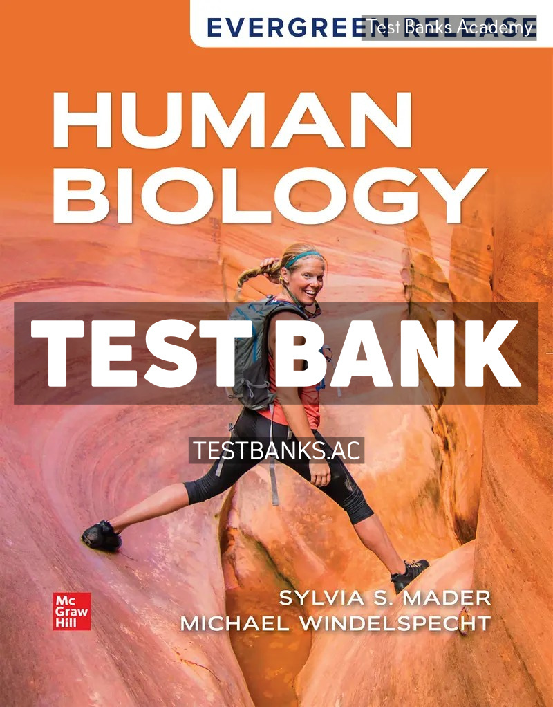 9781266433771-TEST-BANK Human Biology 2025 Release 1st Mader Test Bank